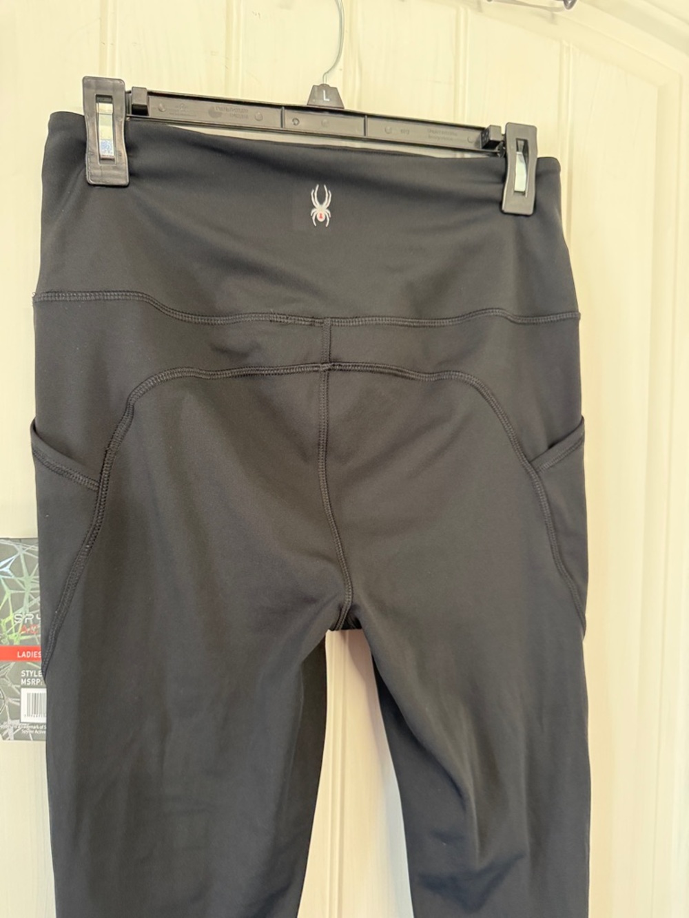 NWT Spyder Black High-Waist Athletic Capri Leggings with Side Pocket - Picture 5 of 7